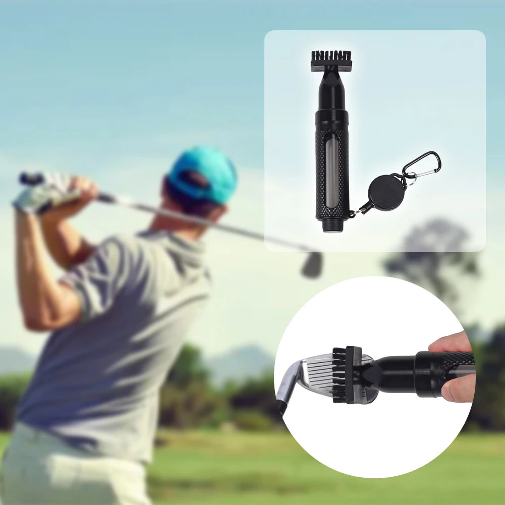 Golf Club Cleaner Brush Golf Cleaning Brush with Bottle & Clip Golf Club Groove Cleaner Brush Portable Golf Cue Brush for Golf