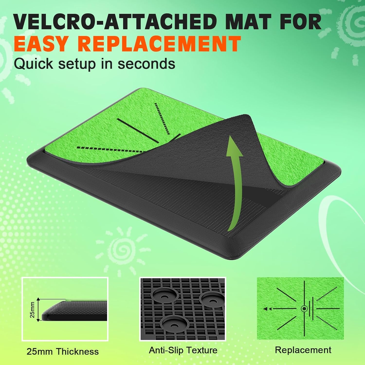 Golf Hitting Mat, Golf Mat Practice Indoor & Outdoor for Swing Path Feedback, 16"X12" Replaceable Golf Putting/Training/Swing Mat, Golf Accessories for Men & Women