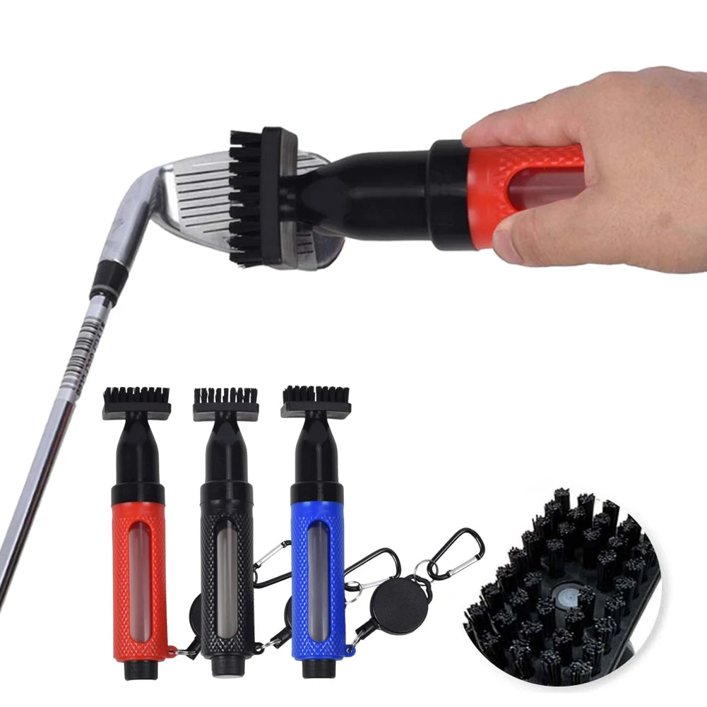 Golf Club Cleaner Brush Golf Cleaning Brush with Bottle & Clip Golf Club Groove Cleaner Brush Portable Golf Cue Brush for Golf