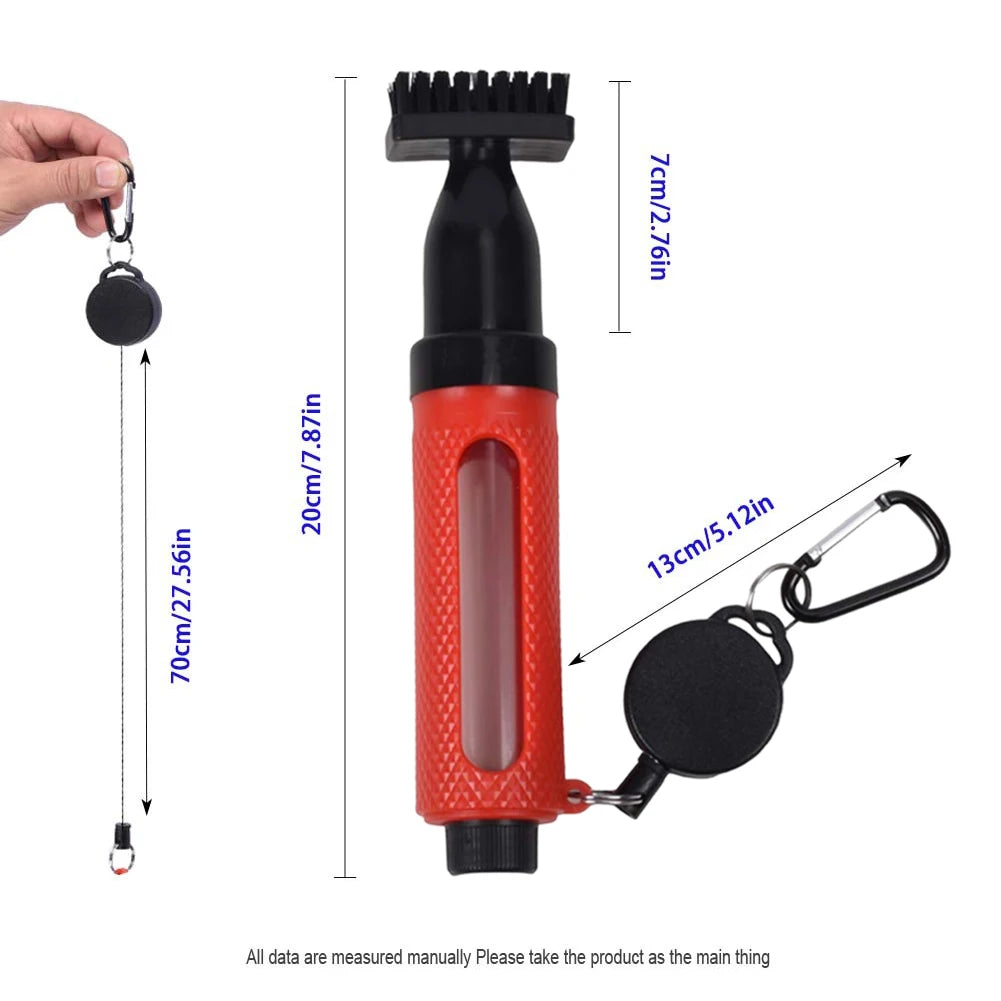Golf Club Cleaner Brush Golf Cleaning Brush with Bottle & Clip Golf Club Groove Cleaner Brush Portable Golf Cue Brush for Golf